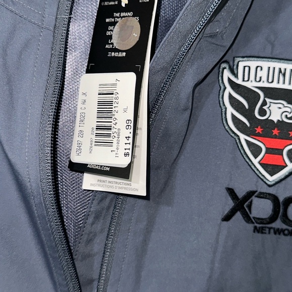 Adidas Mls D.C. United Tiro 23 Competition All-Weather Jacket - Mens Grey - Picture 3 of 6